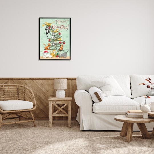 Stupell Industries Meowy Christmas Cats Framed Giclée Art